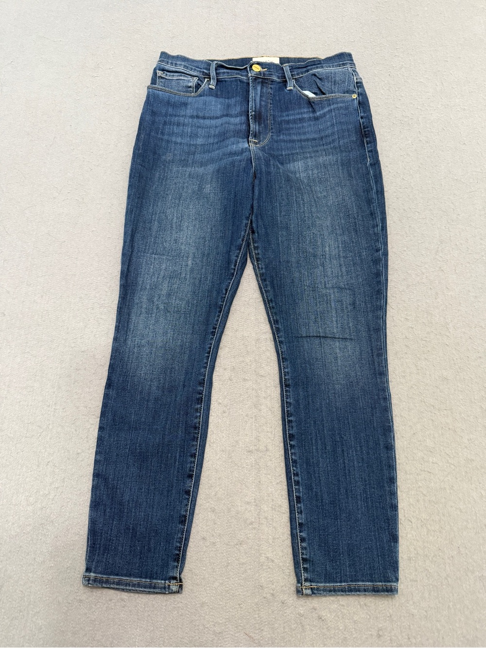 Women’s FRAME Blue Straight Leg Jeans Size 30 Designer Denim